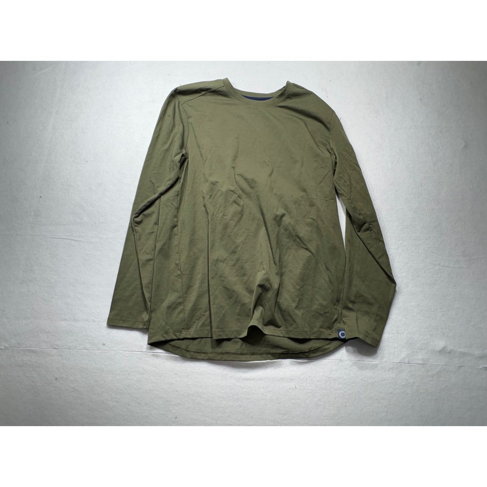 FISHER + BAKER Olive Green Long Sleeve Crew Neck Casual T Shirt Mens Large